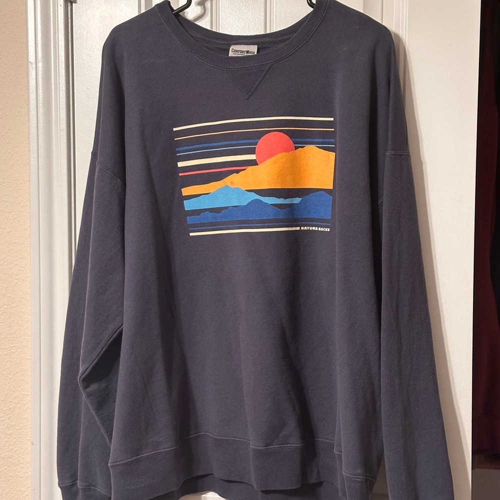 Unisex Navy Graphic Sweater